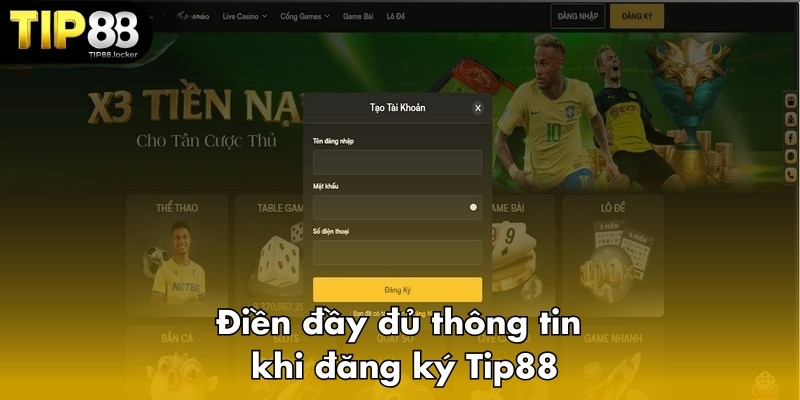 Nhập thông tin cần thiết