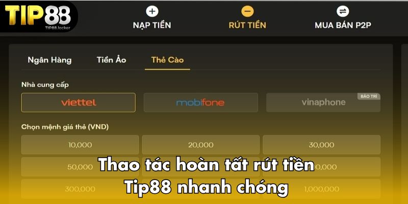 Thao tác hoàn tất nhanh